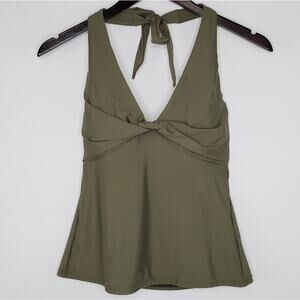 DKNY Twist-Front Halter Tankini Top